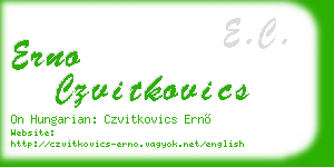 erno czvitkovics business card