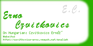 erno czvitkovics business card